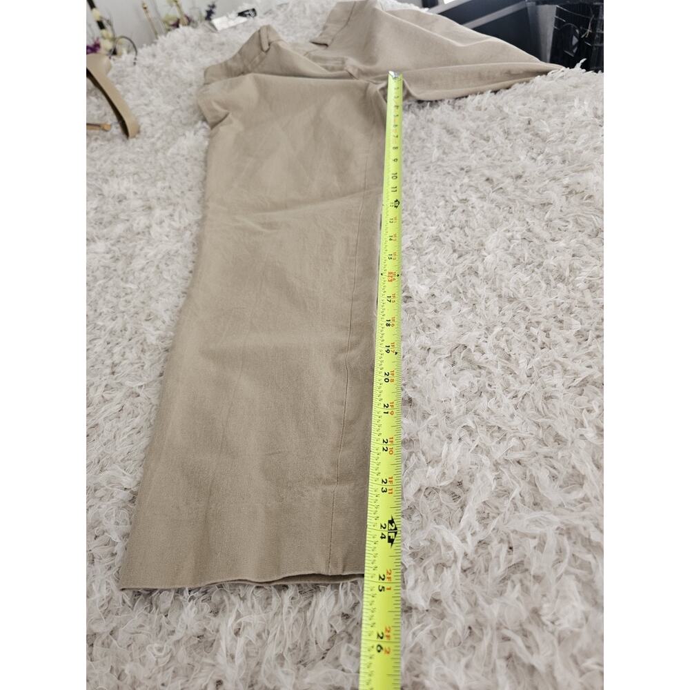 Crown & Ivy Petite Tan Khaki Chino Pants Womens Size 12P Stretch Ankle Career - Picture 5 of 9